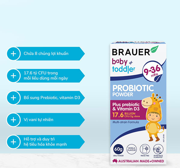Đối tượng sử dụng Brauer Baby and Toddler Probiotic