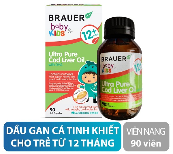 Brauer Baby & Kids Ultra Pure Cod Liver Oil with DHA 90 soft gels