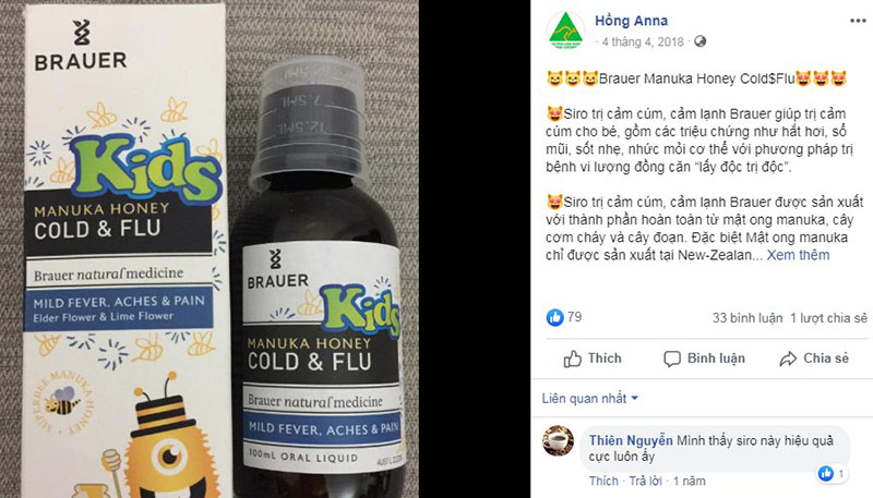 Feedback từ người dùng về Brauer Honey Kids Cold & Flu