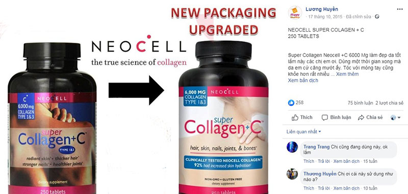 Feedback từ khách hàng về Super Collagen Neocell 
