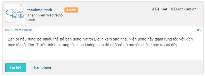 Review webtretho về viên uống Natrol Biotin