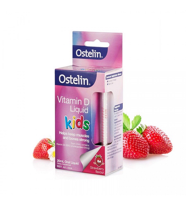 ostelin vitamin d liquid kid, cách dùng, uống như thế nào, liều dùng vitamin d úc, dạng giọt, tác dụng phụ.